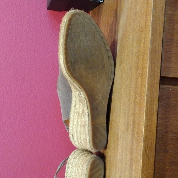 Fred De La Bretoniere Suede Espadrille Wedges Slingback Tan Brown Size 39 US 9 - Picture 12 of 13